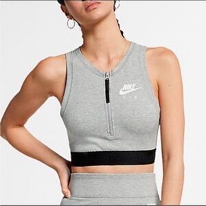 Nike Air Heather Gray Zip Crop Top